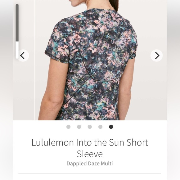 Lululemon Into the Sun Short Sleeve Dappled Daze Multi Floral Med/Lrge 8 Run EUC - Picture 3 of 10